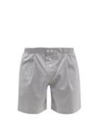 Sbline - Elasticated-waist Cotton-houndstooth Shorts - Mens - Black