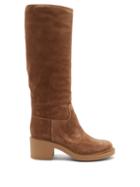 Matchesfashion.com Gianvito Rossi - Hynde 45 Suede Knee-high Boots - Womens - Camel