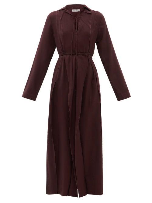Palmer/harding Palmer//harding - Emotions Unfold Wool-twill Maxi Dress - Womens - Burgundy
