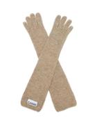 Matchesfashion.com Ganni - Rib Knit Wool Blend Gloves - Womens - Cream