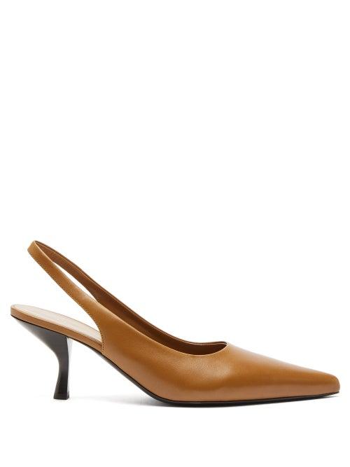 Matchesfashion.com The Row - Bourgeoise Leather Slingback Pumps - Womens - Tan