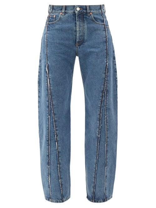 Matchesfashion.com Vetements - Raw-edge Panelled Straight-leg Jeans - Womens - Denim