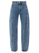 Matchesfashion.com Vetements - Raw-edge Panelled Straight-leg Jeans - Womens - Denim
