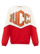 Matchesfashion.com Gucci - Satin Logo Appliqu Cotton Sweatshirt - Mens - Multi