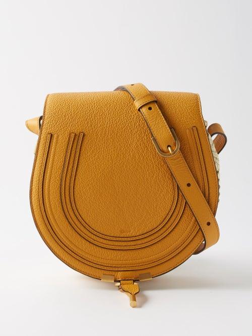 Chlo - Marcie Leather And Raffia Cross-body Bag - Womens - Yellow