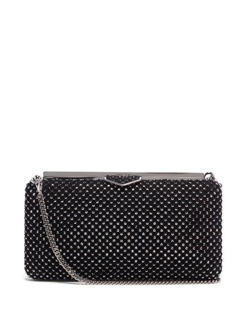Ladies Bags Jimmy Choo - Ellipse Crystal-net Satin Clutch Bag - Womens - Black Multi