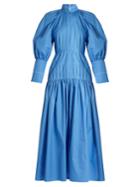Ellery Sword Bubble-sleeved Cotton-blend Maxi Dress