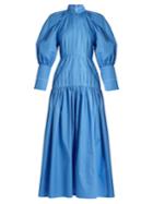 Ellery Sword Bubble-sleeved Cotton-blend Maxi Dress