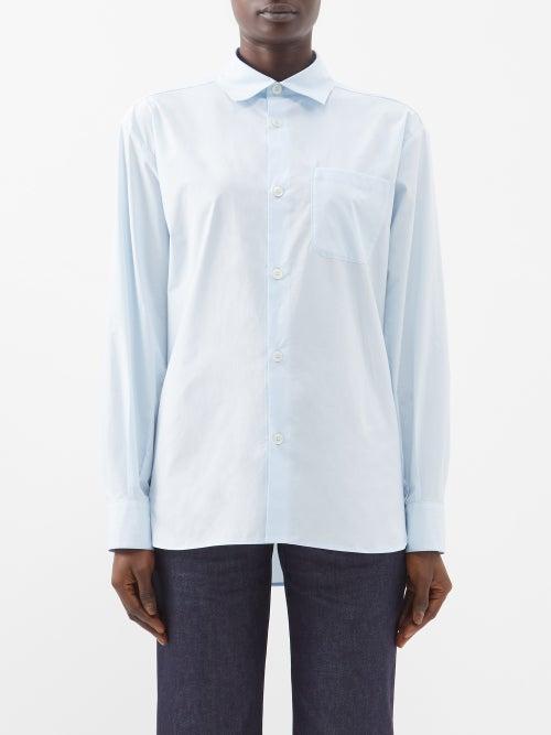A.p.c. - Sela Patch-pocket Cotton Shirt - Womens - Light Blue
