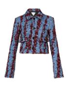 Matchesfashion.com Bottega Veneta - Striped Boucl Jacket - Womens - Blue Multi