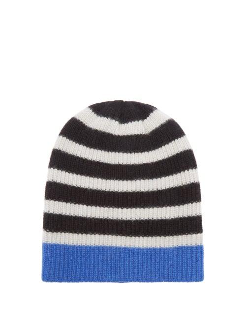 The Elder Statesman - Striped Cashmere Beanie Hat - Womens - Black White
