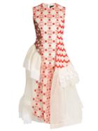 Simone Rocha Asymmetric Floral Embroidered Panelled Dress