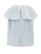 Matchesfashion.com Roksanda - Leo Pliss Twill Blouse - Womens - Light Blue