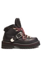Matchesfashion.com Versace - Buckled Logo Appliqu Lace Up Leather Boots - Mens - Red Multi
