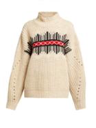 Matchesfashion.com Isabel Marant - Clotil Roll Neck Wool Sweater - Womens - Ivory Multi