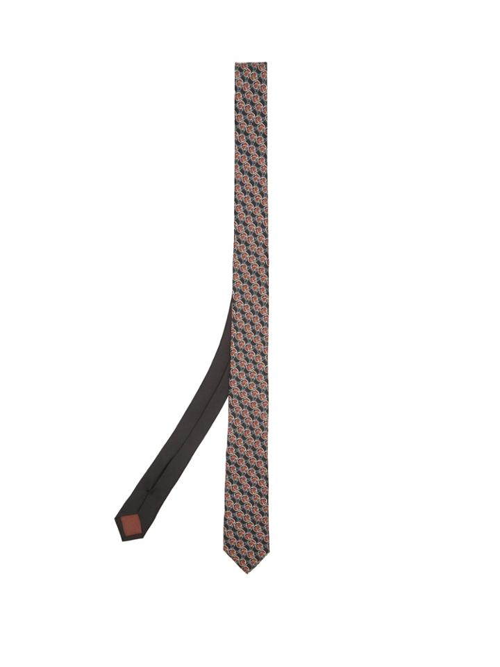 Prada Orange-print Silk Tie