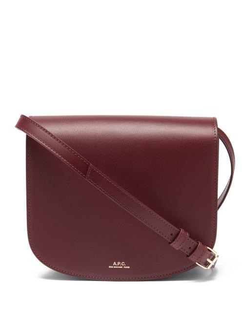 Ladies Bags A.p.c. - Dina Leather Cross-body Bag - Womens - Burgundy