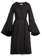 Matchesfashion.com Teija - Tie Waist Cotton Poplin Dress - Womens - Black