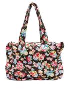Ganni - Ruffled Floral-print Quilted Satin Tote Bag - Womens - Multi