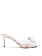 Gianvito Rossi Bow 70 Leather And Plexi Mules