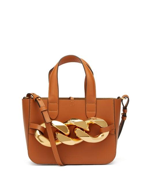 Jw Anderson - Chain Mini Leather Cross-body Bag - Womens - Tan