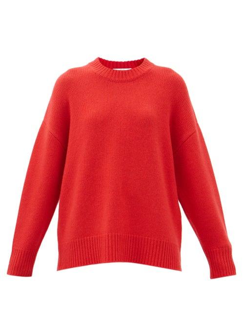 Co - Dropped-shoulder Cashmere Sweater - Womens - Red