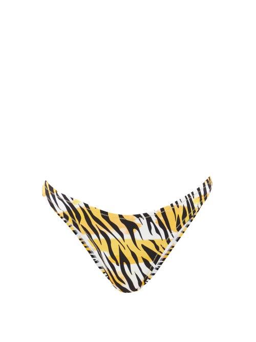 Matchesfashion.com Reina Olga - Selvaggia Tiger-print Bikini Briefs - Womens - White Print