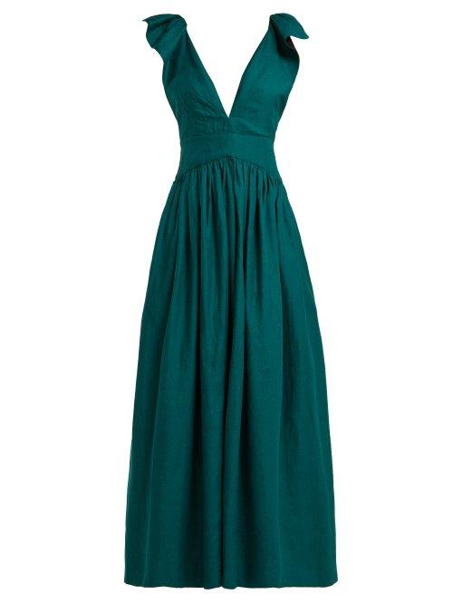 Matchesfashion.com Kalita - Persephone Linen Maxi Dress - Womens - Green