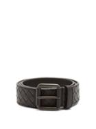 Matchesfashion.com Bottega Veneta - Intrecciato Leather 3.5cm Belt - Mens - Black
