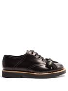 Miu Miu Bow-embellished Lace-up Leather Derby Shoes