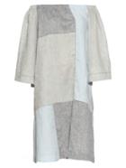 Lisa Marie Fernandez Off-the-shoulder Patchwork Linen Dress