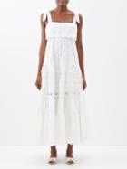 Ale Mais - Evie Broderie-anglaise Organic-cotton Dress - Womens - White