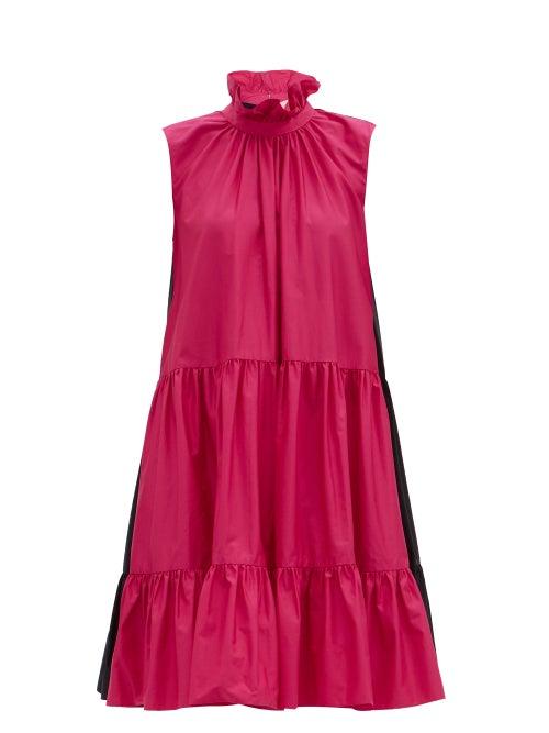Matchesfashion.com Roksanda - Athis Ruffled Cotton-poplin Dress - Womens - Pink