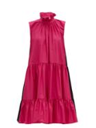 Matchesfashion.com Roksanda - Athis Ruffled Cotton-poplin Dress - Womens - Pink