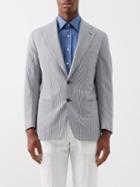 Thom Sweeney - Striped Wool-blend Seersucker Blazer - Mens - Navy Multi
