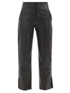 Matchesfashion.com Stand Studio - Zoe Cropped Leather Trousers - Womens - Black