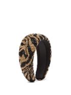 Matchesfashion.com Ganni - Zebra Beaded Padded Headband - Womens - Brown Multi