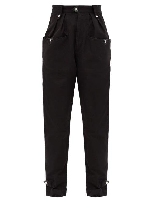 Matchesfashion.com Isabel Marant Toile - Pulcie Tapered Cotton Trousers - Womens - Black