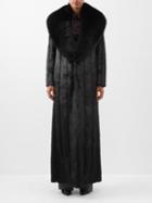 Saint Laurent - Wide-collar Faux-fur Maxi Coat - Womens - Black