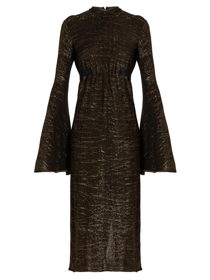 Ellery Gasp Ruched Bell-sleeved Dress