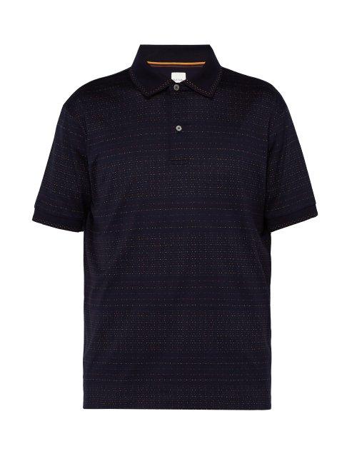 Matchesfashion.com Paul Smith - Dot Cotton Piqu Polo Shirt - Mens - Navy