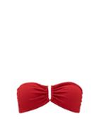 Matchesfashion.com Self-portrait - U-bar Ribbed Bandeau Bikini Top - Womens - Burgundy