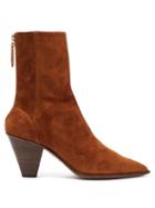Matchesfashion.com Aquazzura - Saint Honore 70 Pointed Toe Suede Boots - Womens - Tan