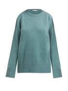 Matchesfashion.com The Row - Sibel Wool And Cashmere Blend Sweater - Womens - Mid Green