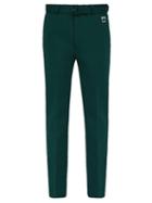 Matchesfashion.com Prada - Belted Stretch Twill Straight Leg Trousers - Mens - Green