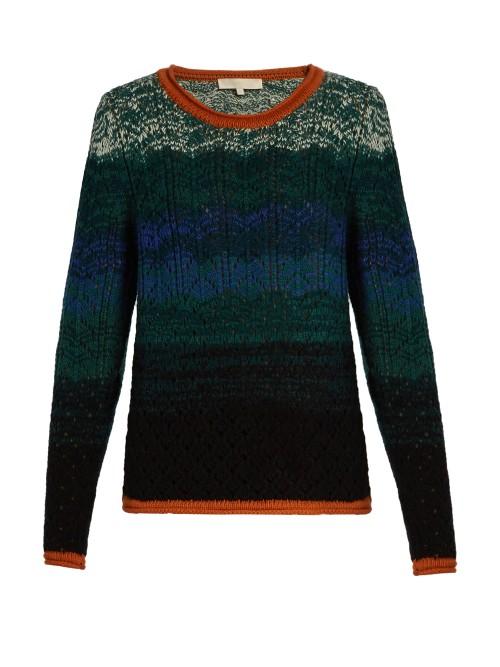 Vanessa Bruno Flavor Eyelet-knit Wool And Cashmere-blend Sweater