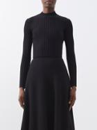 Aje - Delphine Cutout Knitted Crop Top - Womens - Black