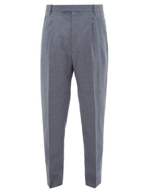 Matchesfashion.com Paul Smith - Tailored Virgin-wool Crpe Trousers - Mens - Grey