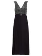 Matchesfashion.com Christopher Kane - Crystal Embellished Crepe Midi Dress - Womens - Black