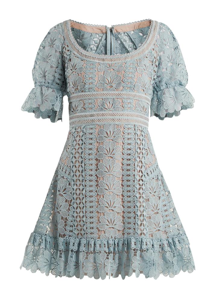 Self-portrait Floral-lace Mini Dress